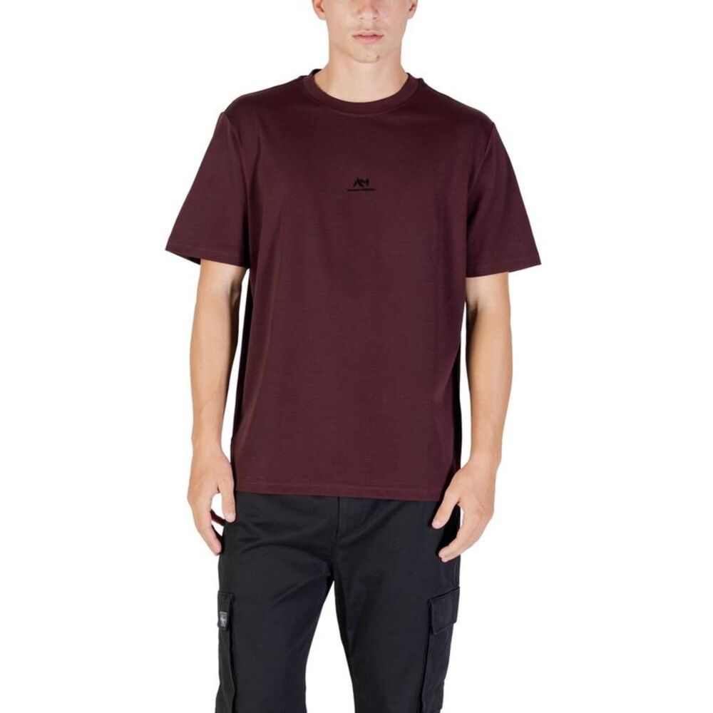 Antony Morato Cotton Short Sleeve Logo TShirt Men bordeaux Shirts